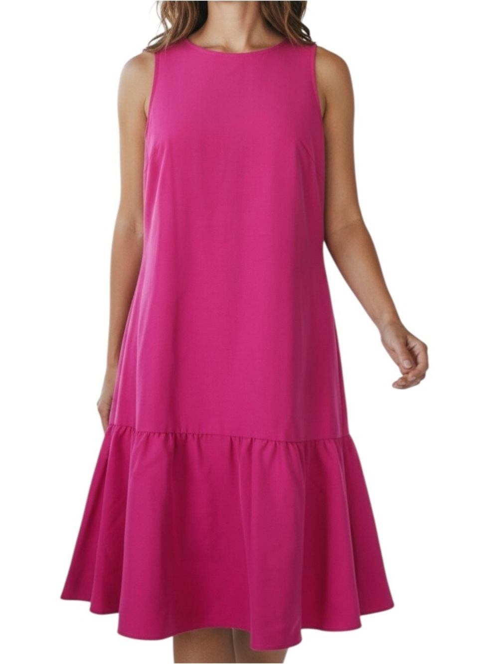 NWT JULIA JORDAN Pink Sleeveless Ruffle Hem Lined Dress Size  8